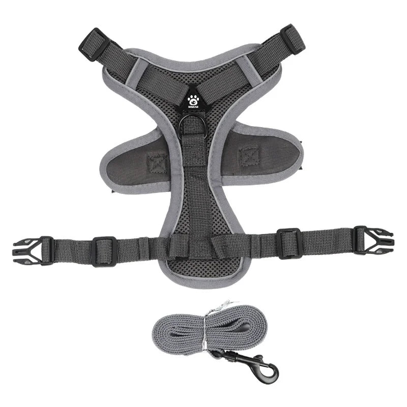 Adjustable No Pull Harness Leash Set