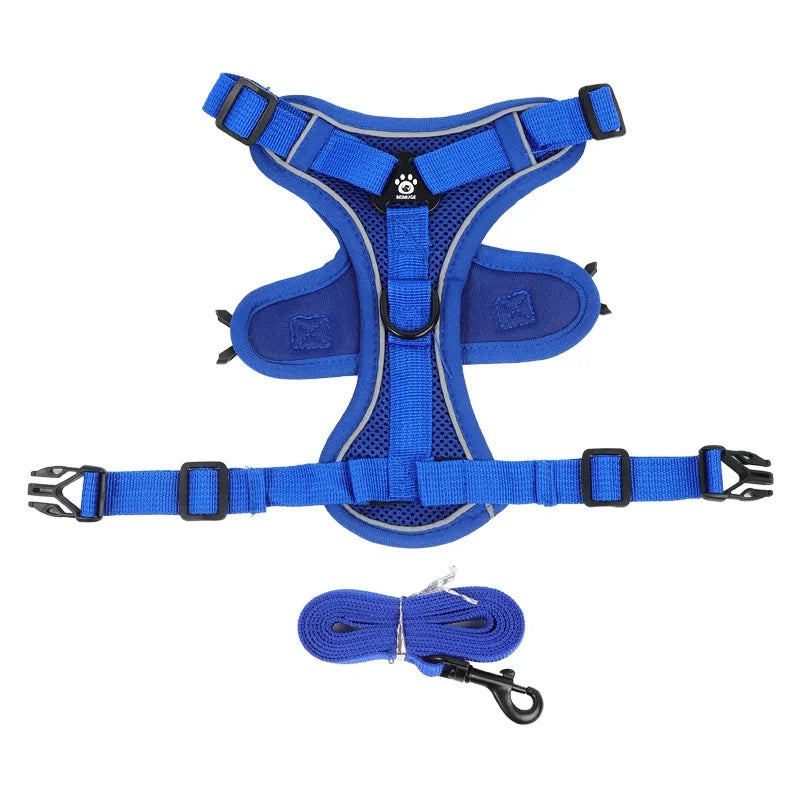 Adjustable No Pull Harness Leash Set
