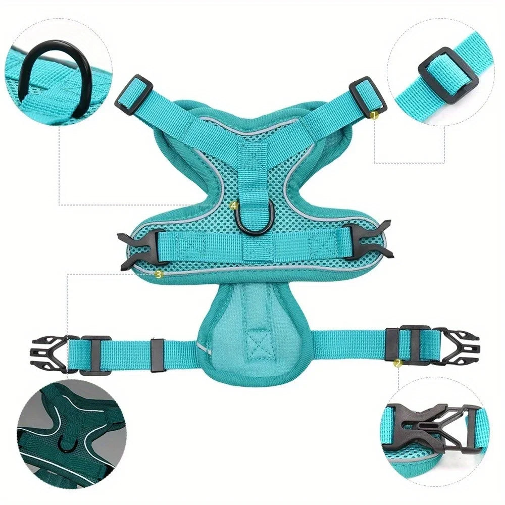 Adjustable No Pull Harness Leash Set