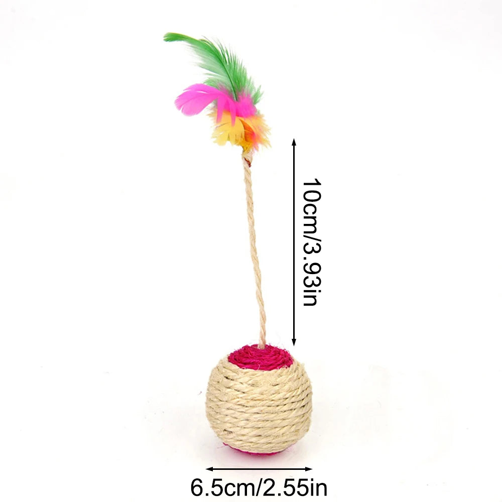 Colorful Feather Sisal Toy