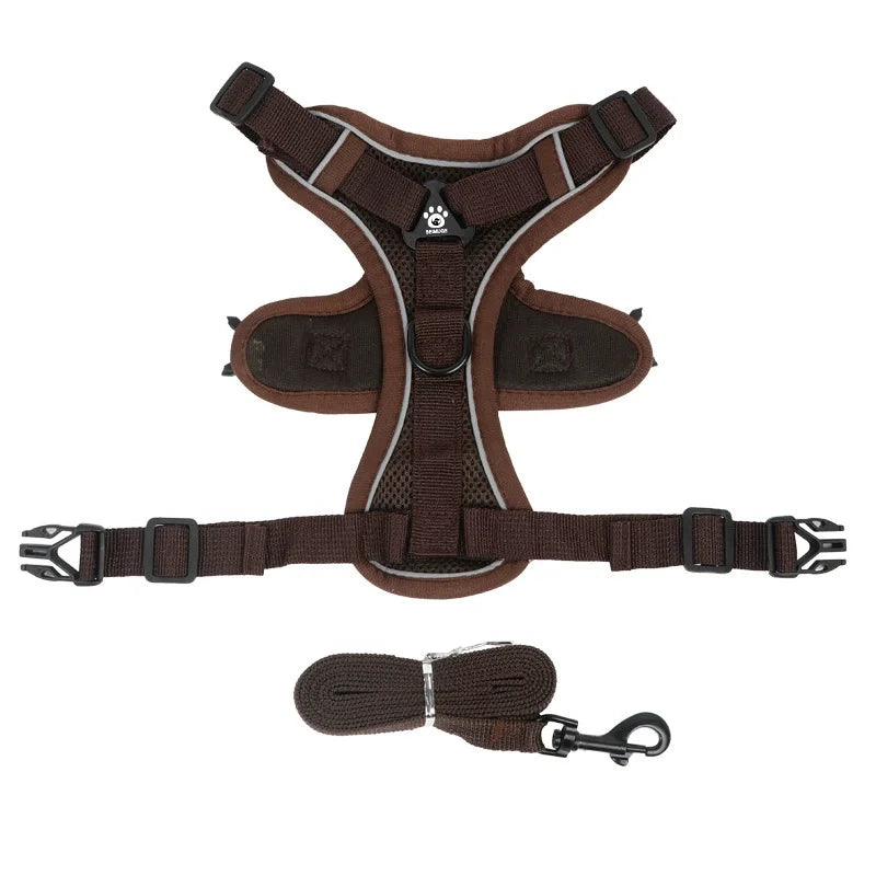 Adjustable No Pull Harness Leash Set