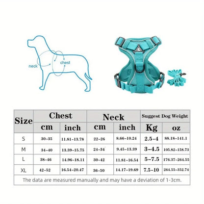 Adjustable No Pull Harness Leash Set