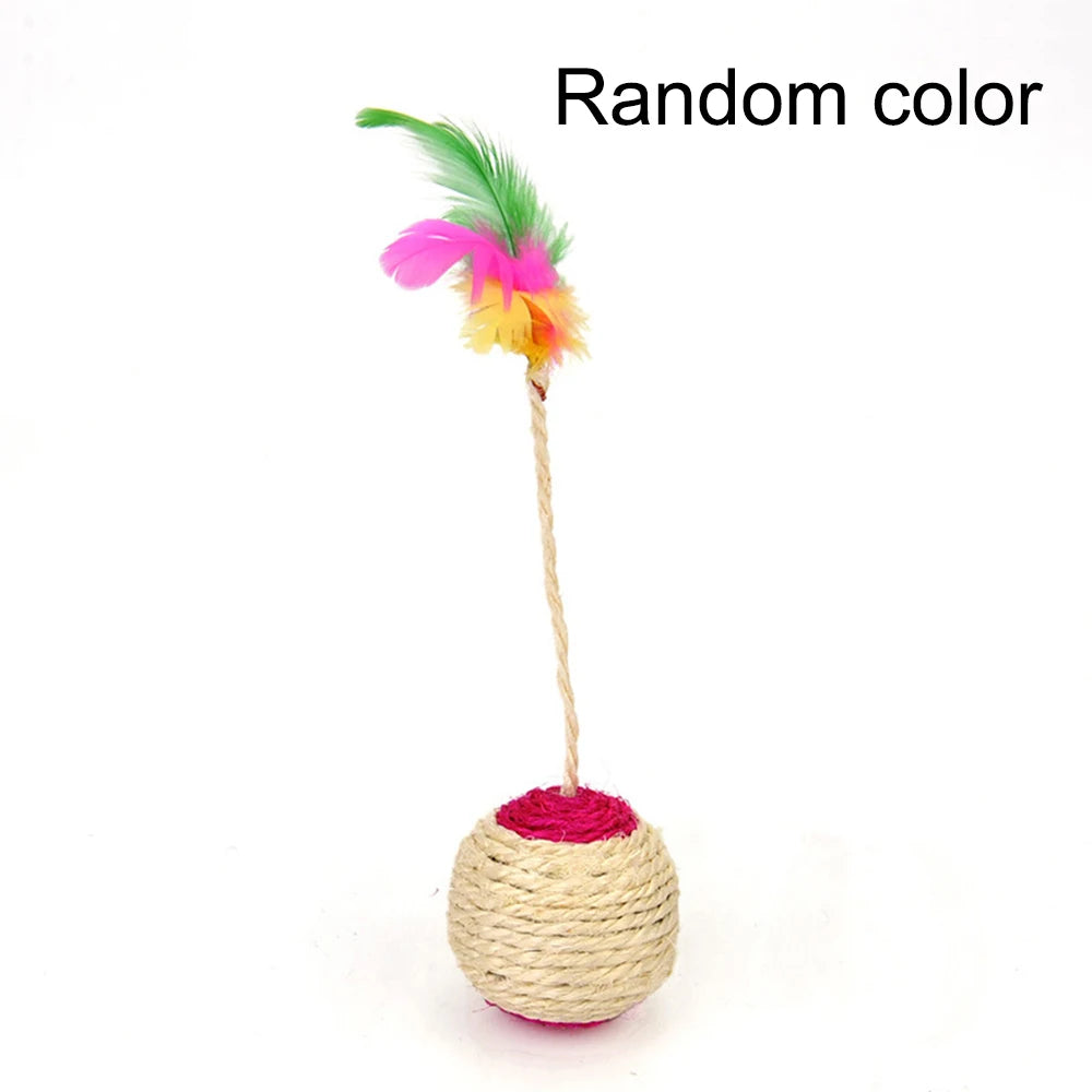 Colorful Feather Sisal Toy