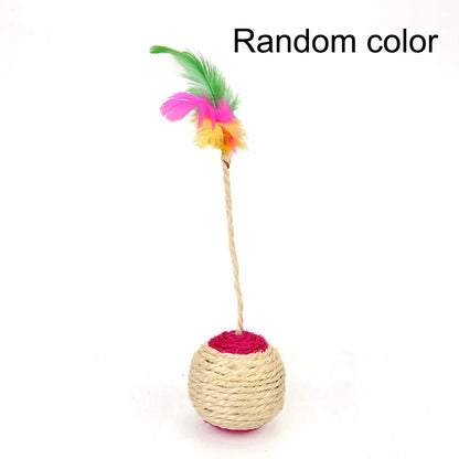 Colorful Feather Sisal Toy