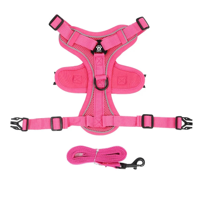 Adjustable No Pull Harness Leash Set