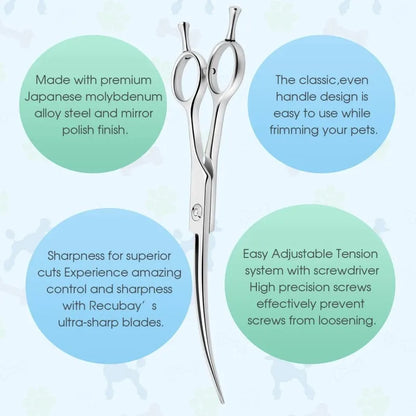 Professional 7.5 Inch Curved Grooming Scissors