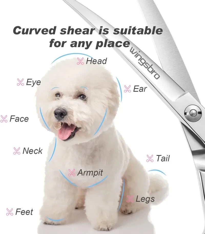 Professional 7.5 Inch Curved Grooming Scissors